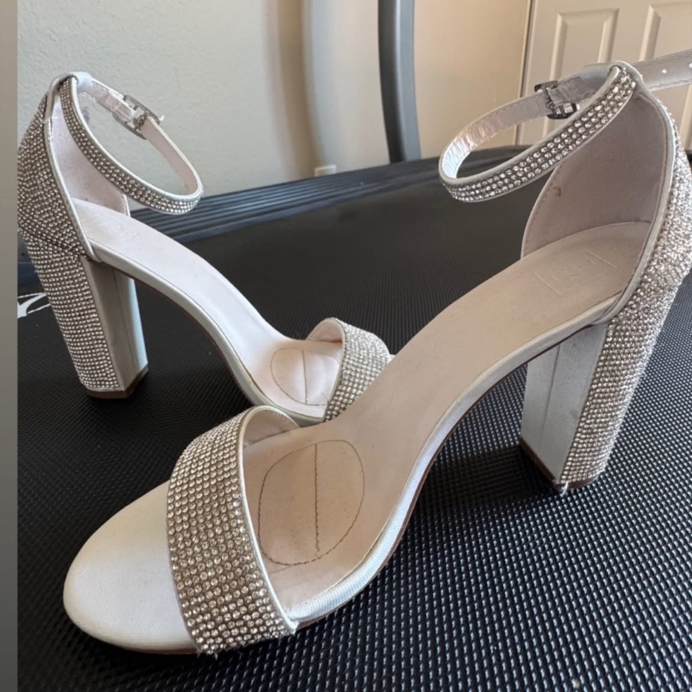 Silver Embellished Women's Heels